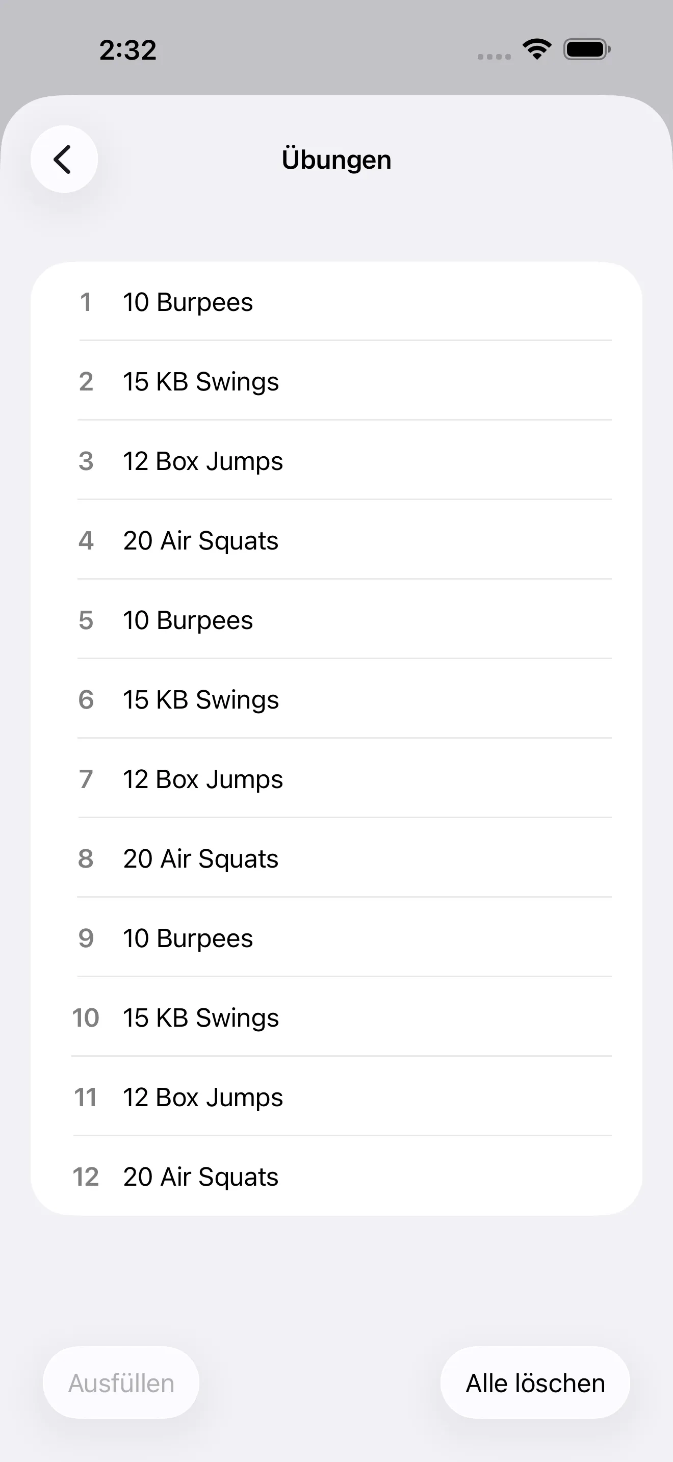 EMOM editor with named rounds