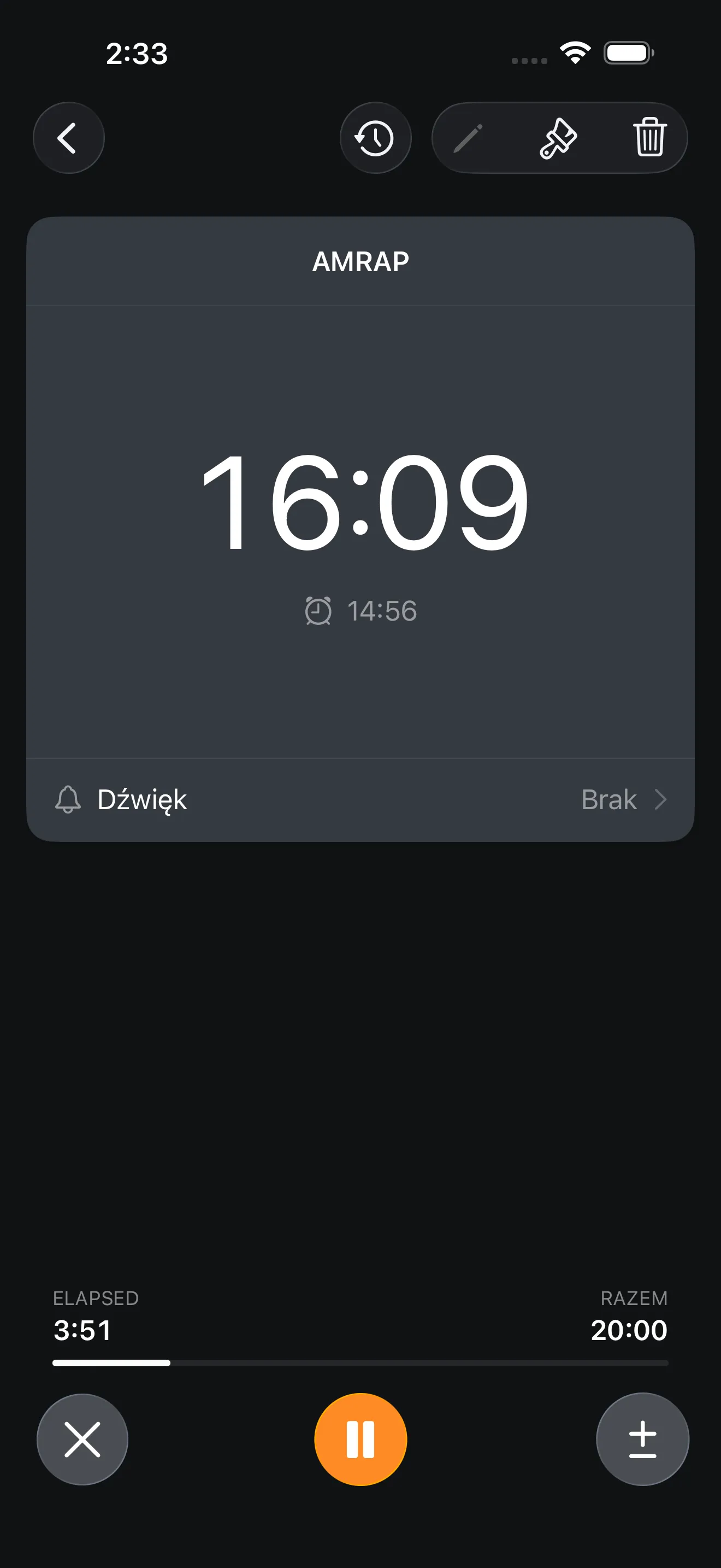 CrossFit AMRAP timer running