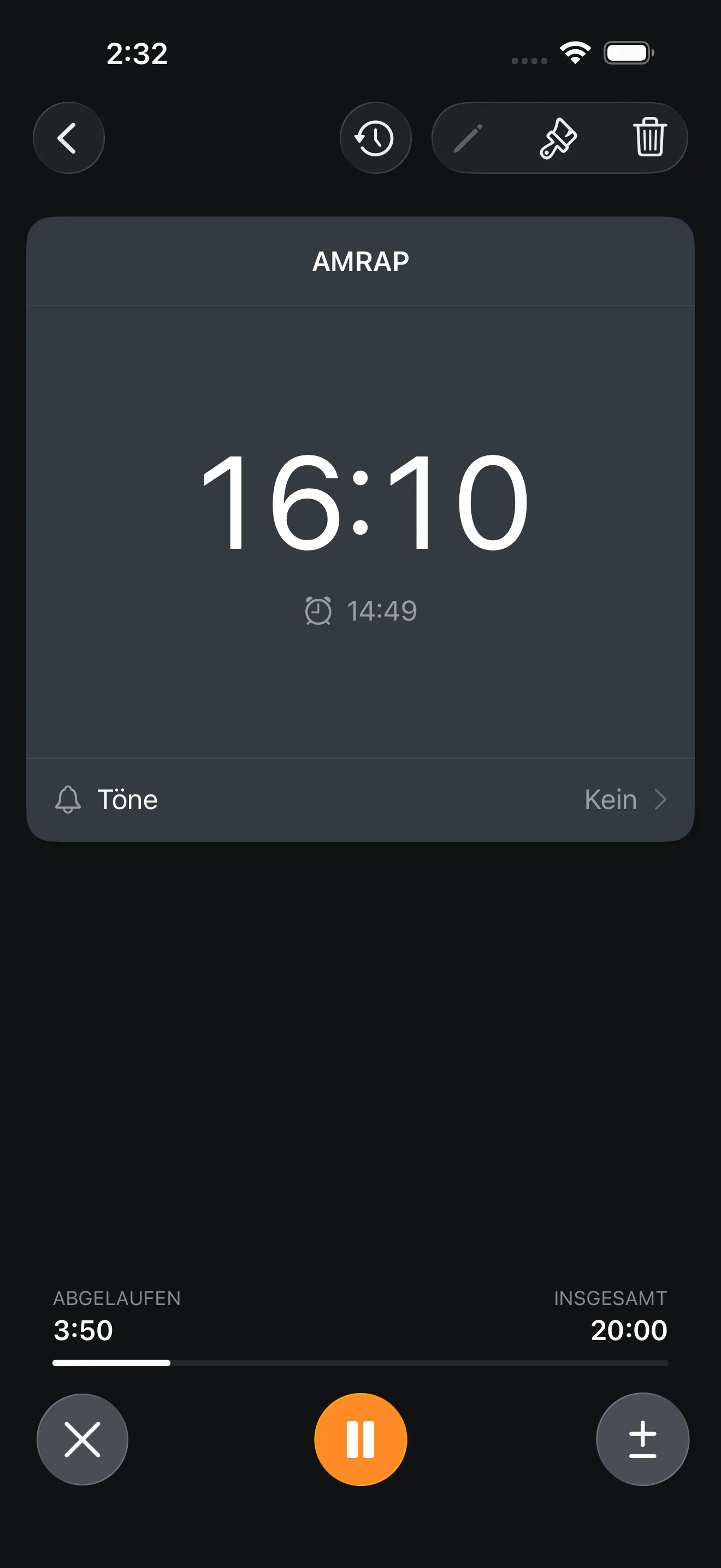 CrossFit AMRAP timer running