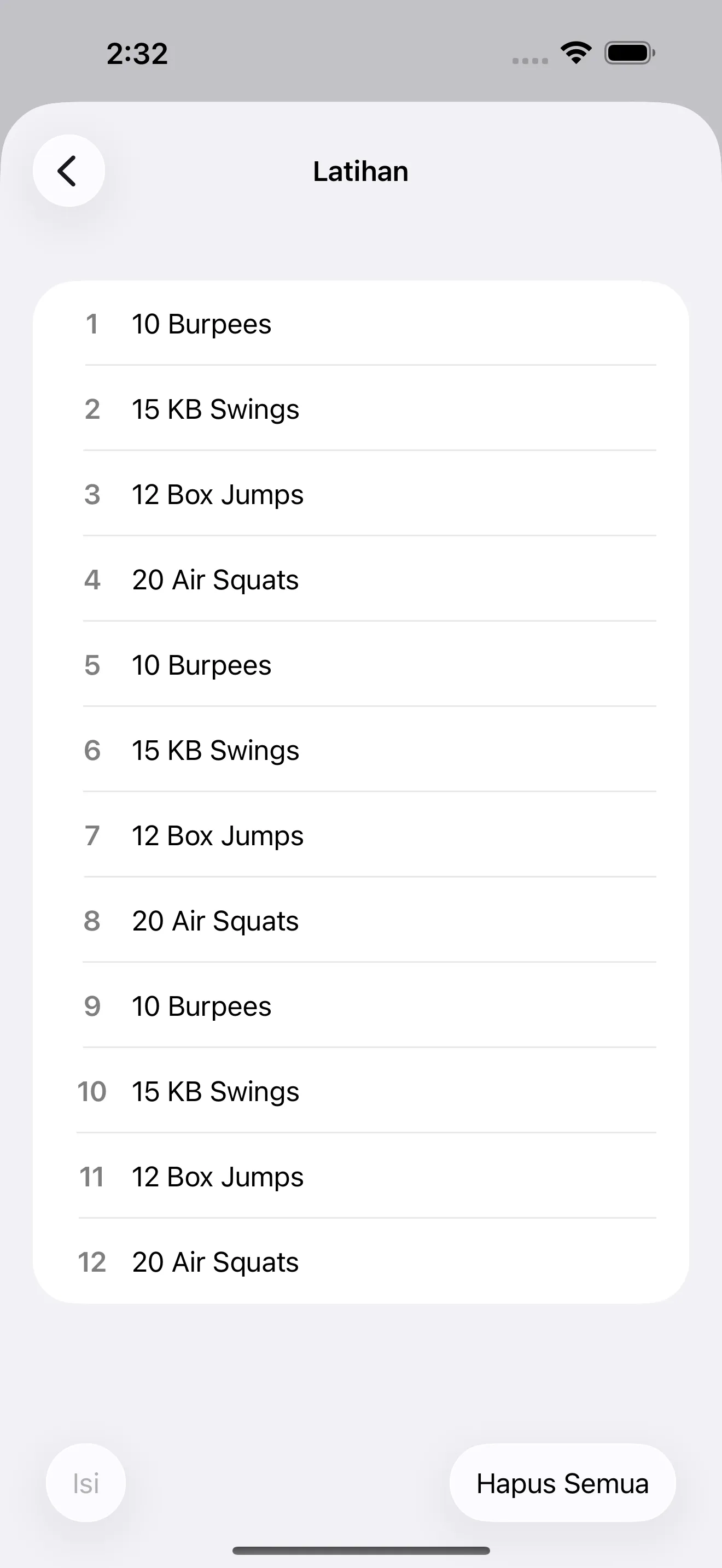 EMOM editor with named rounds