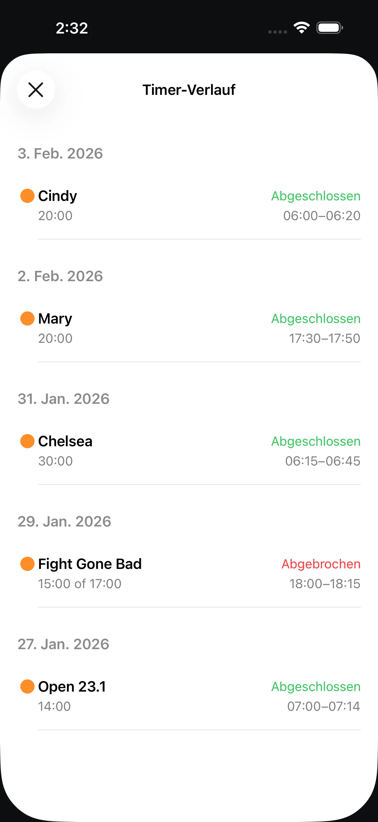 CrossFit AMRAP session history