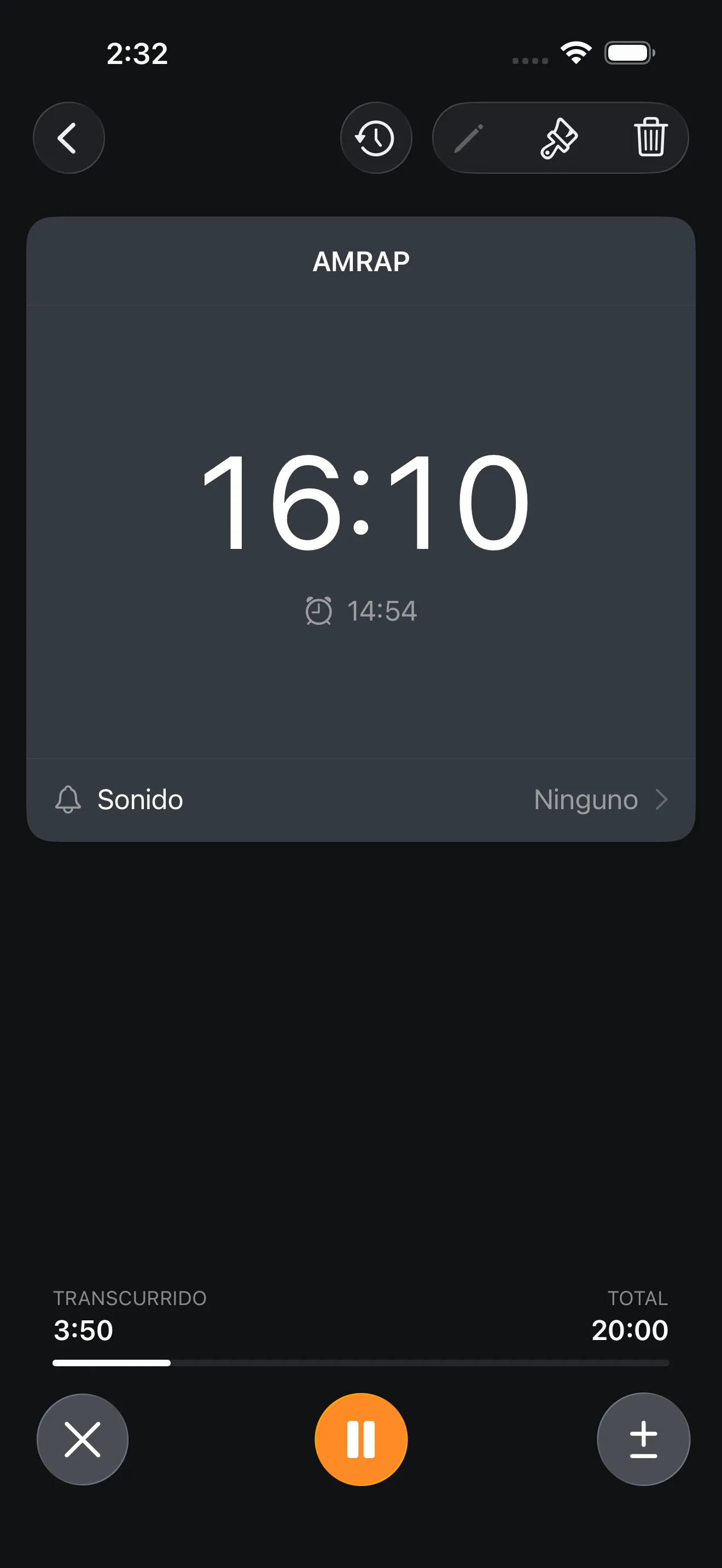 CrossFit AMRAP timer running