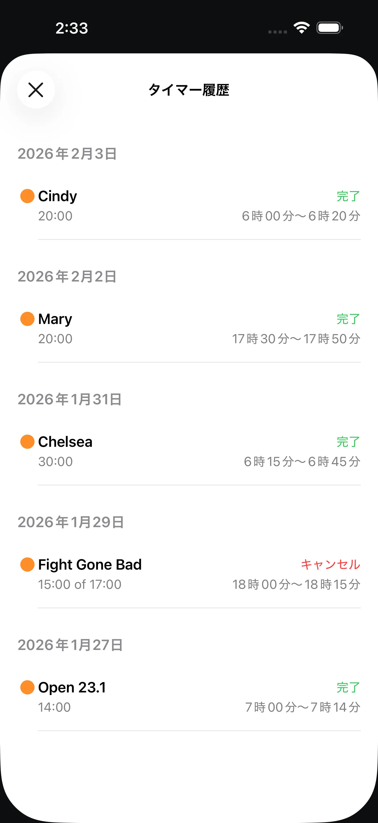 CrossFit AMRAP session history