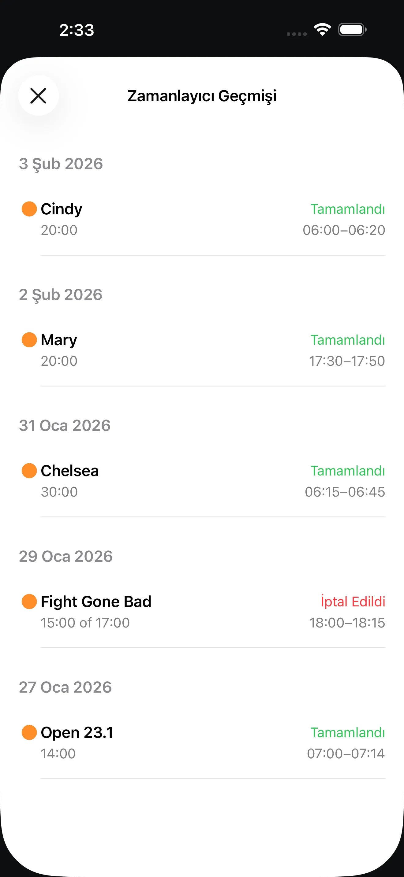 CrossFit AMRAP session history
