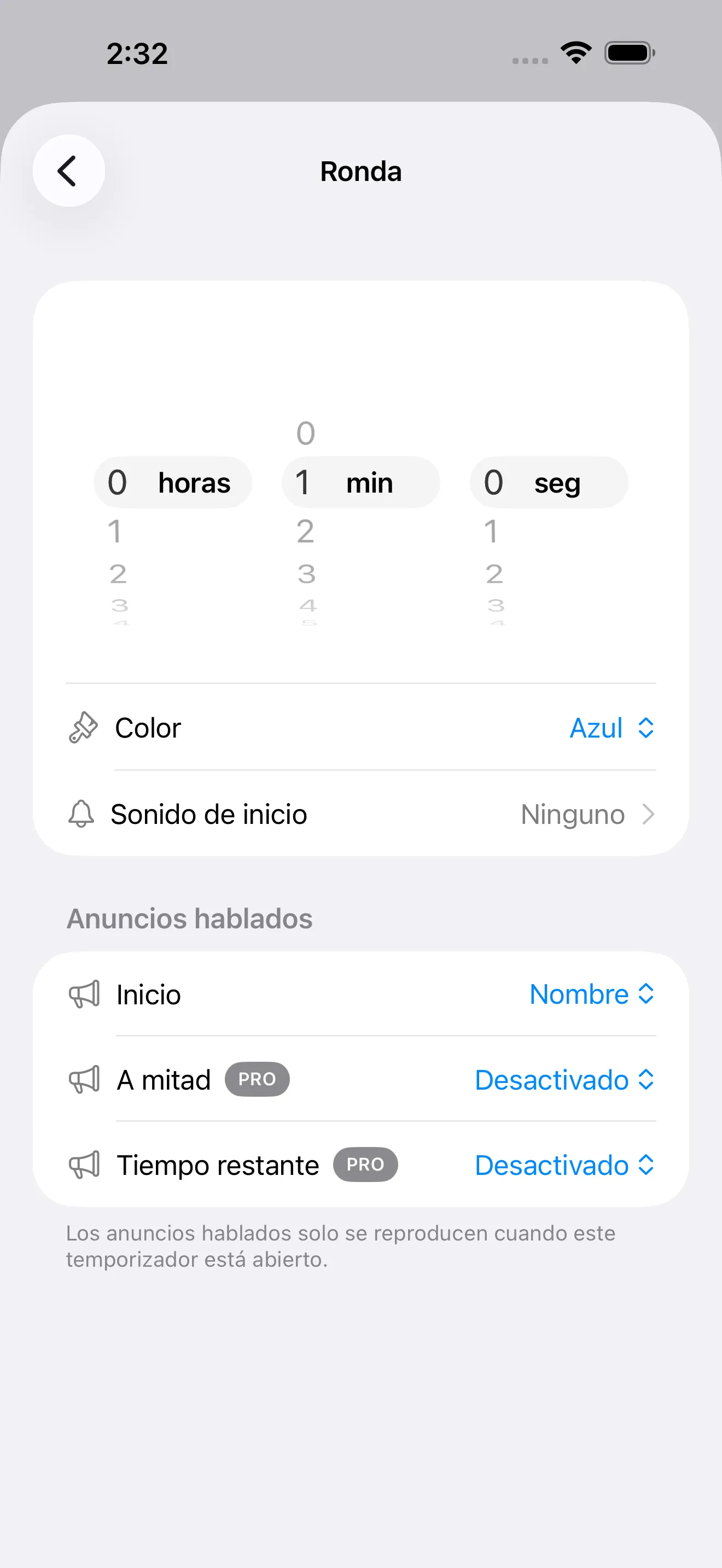 EMOM interval segment editor