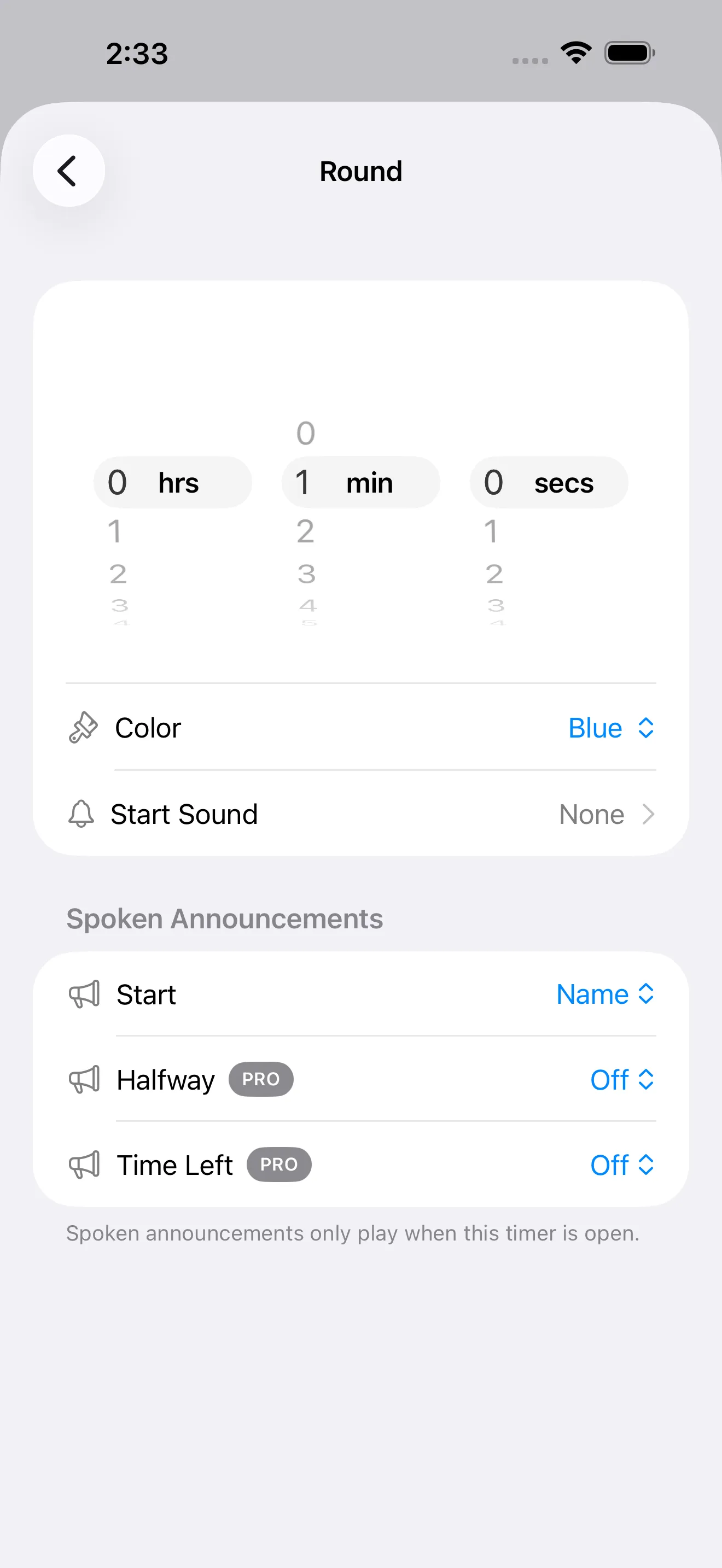 EMOM interval segment editor