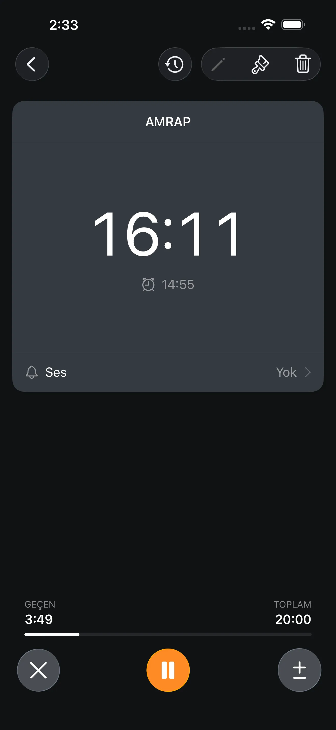CrossFit AMRAP timer running