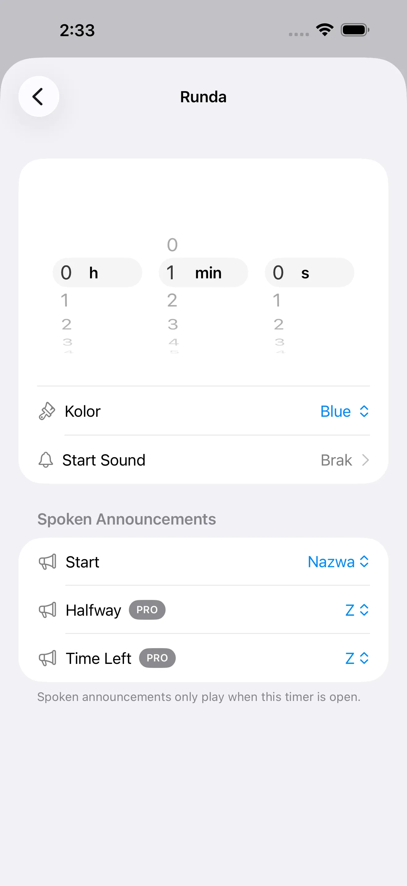 EMOM interval segment editor