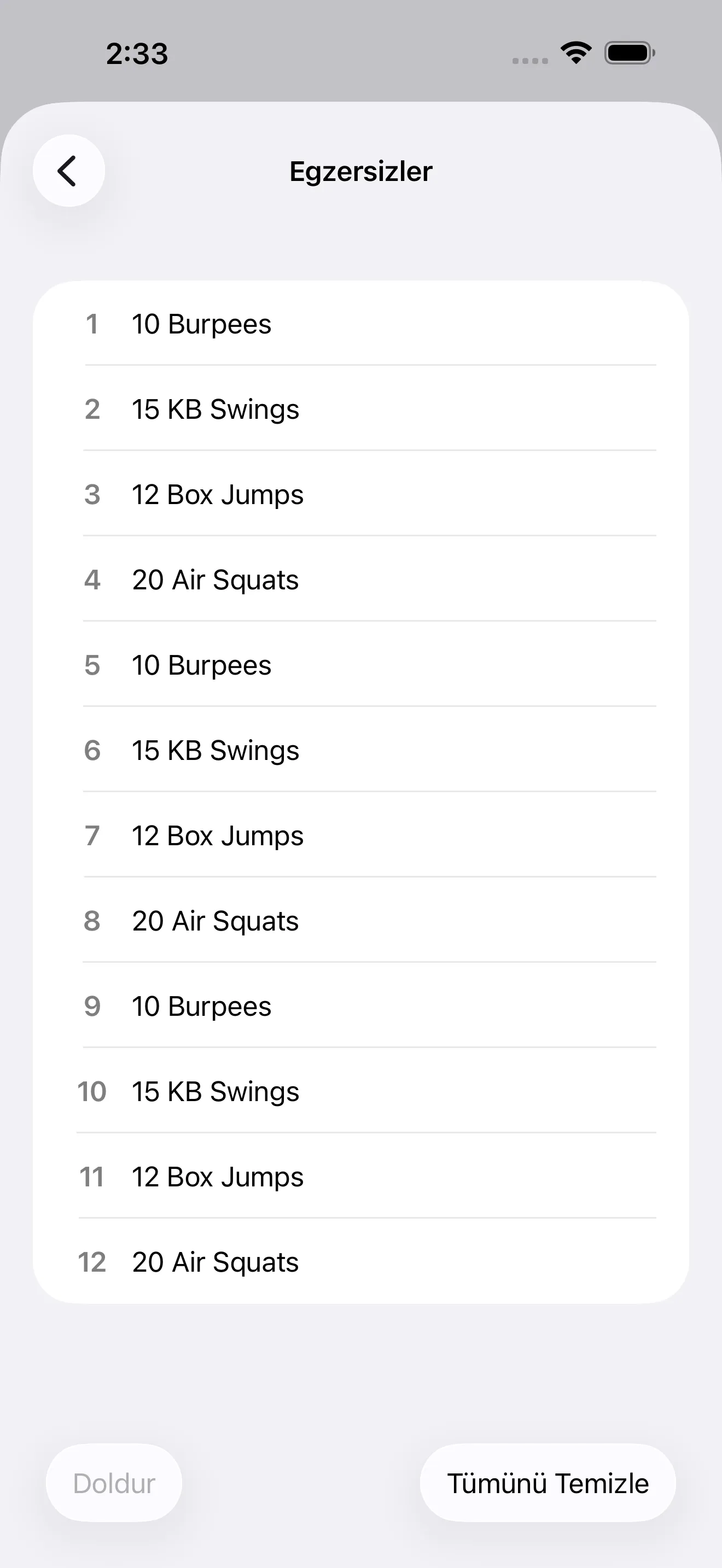 EMOM editor with named rounds