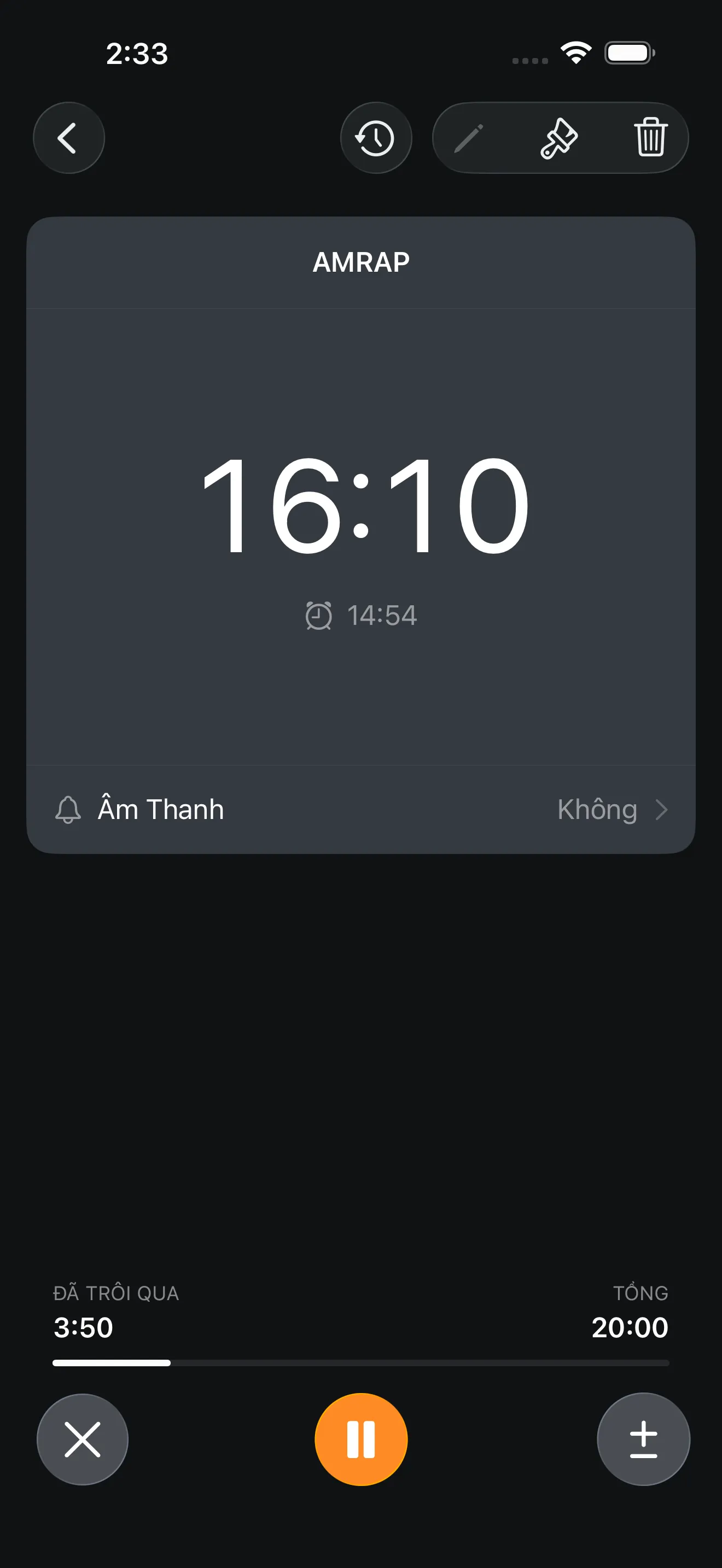 CrossFit AMRAP timer running
