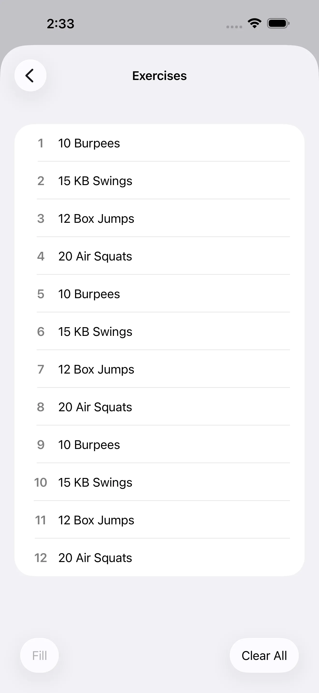 EMOM editor with named rounds
