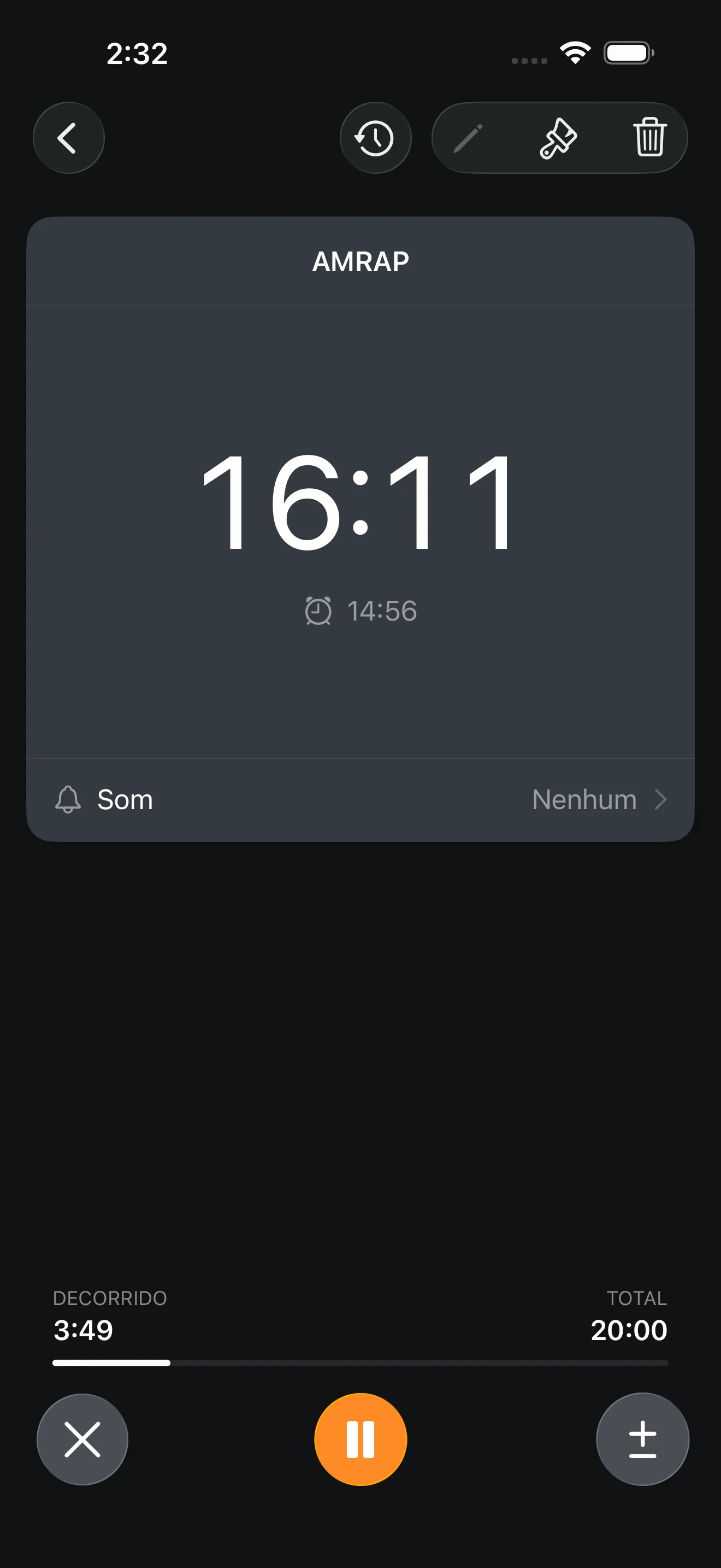 CrossFit AMRAP timer running