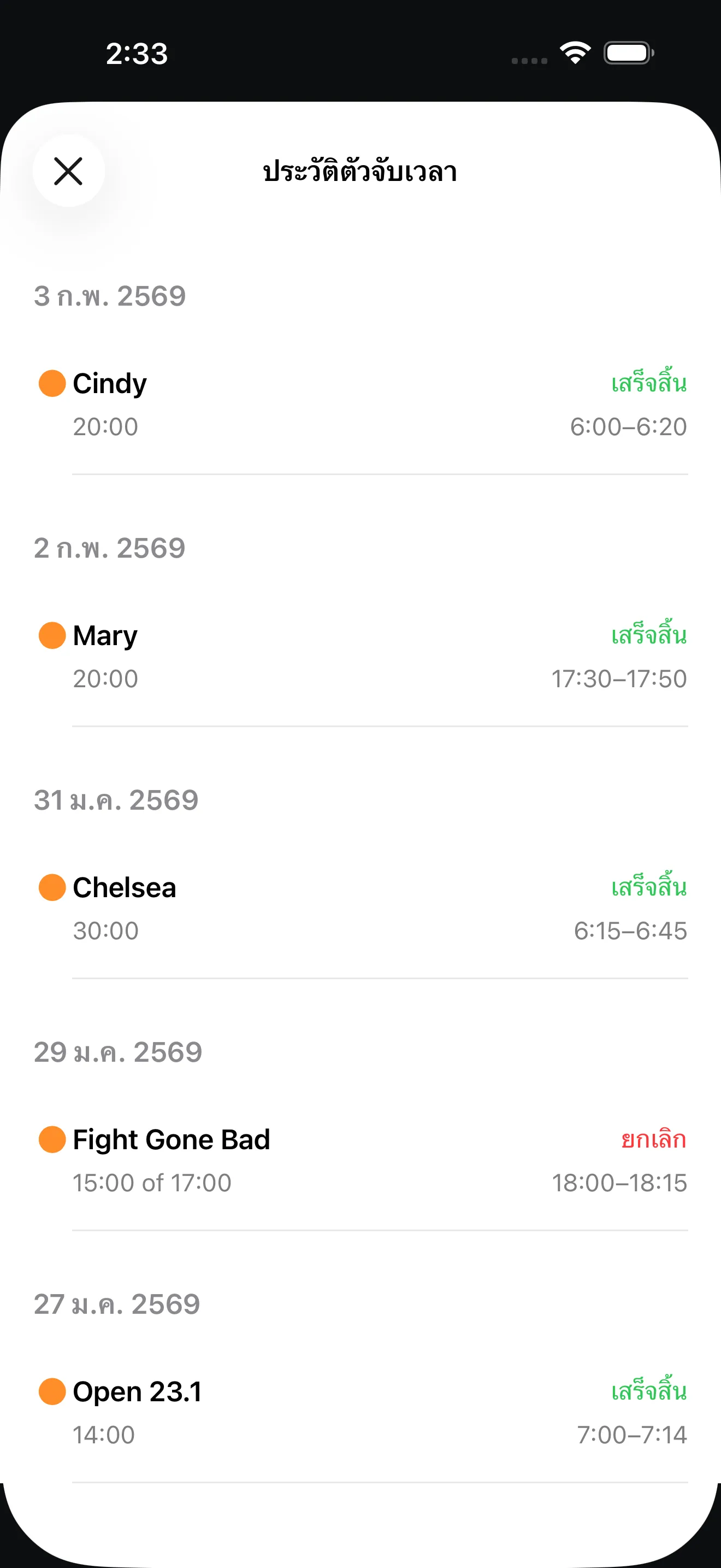 CrossFit AMRAP session history