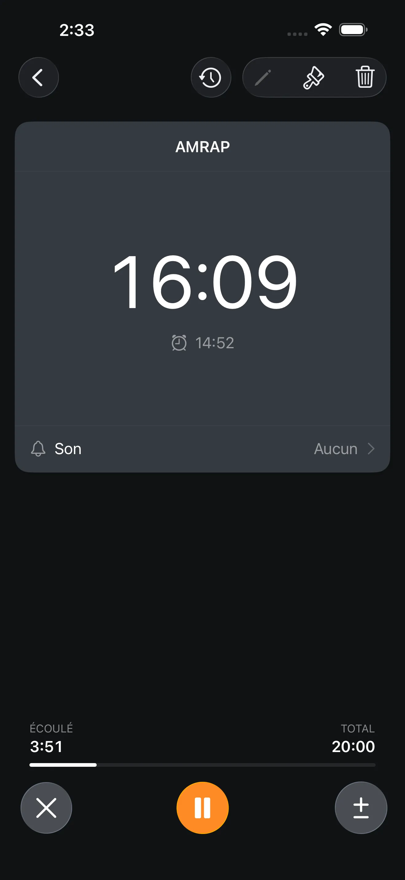 CrossFit AMRAP timer running