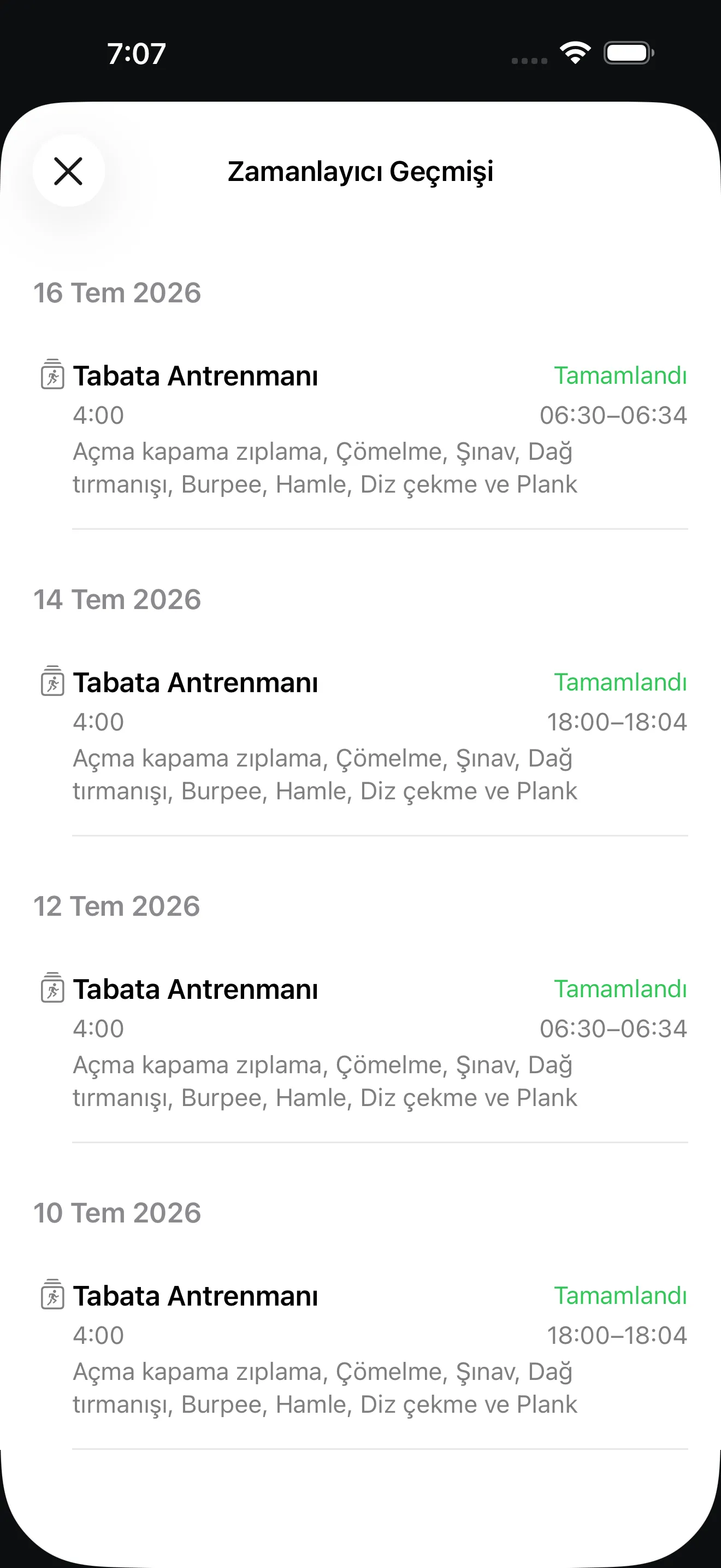 Timer+ uygulama ekranı