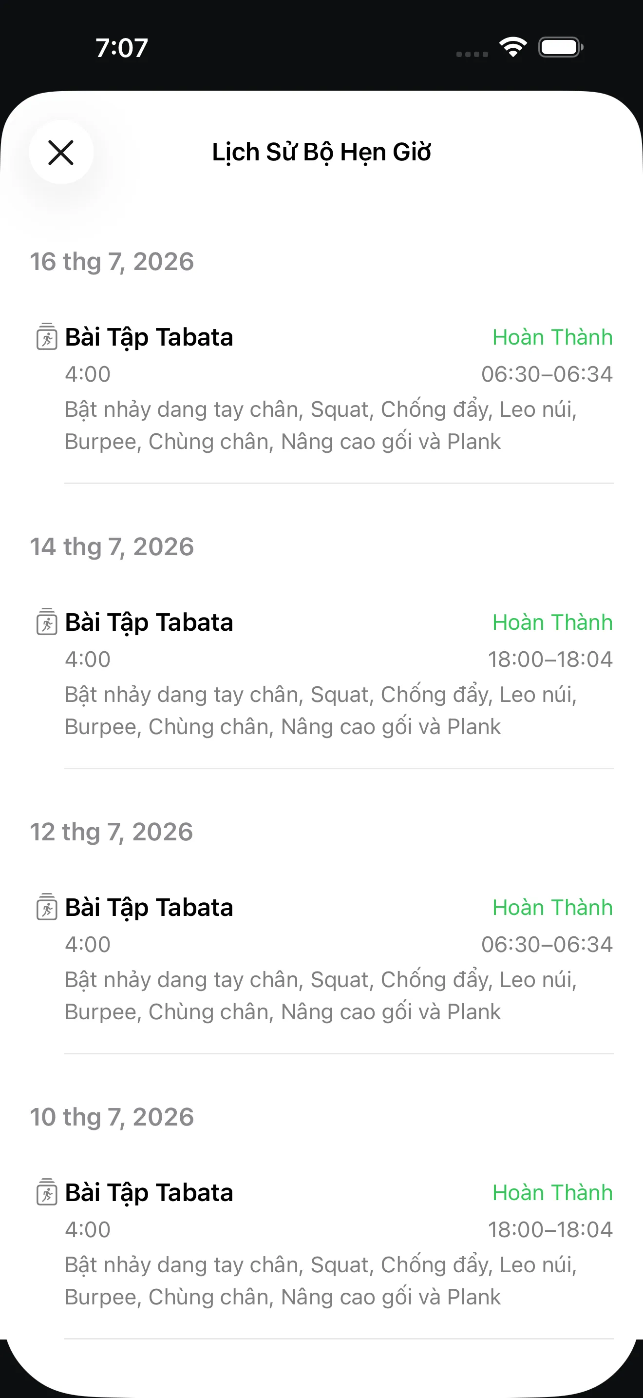 Màn hình ứng dụng Timer+