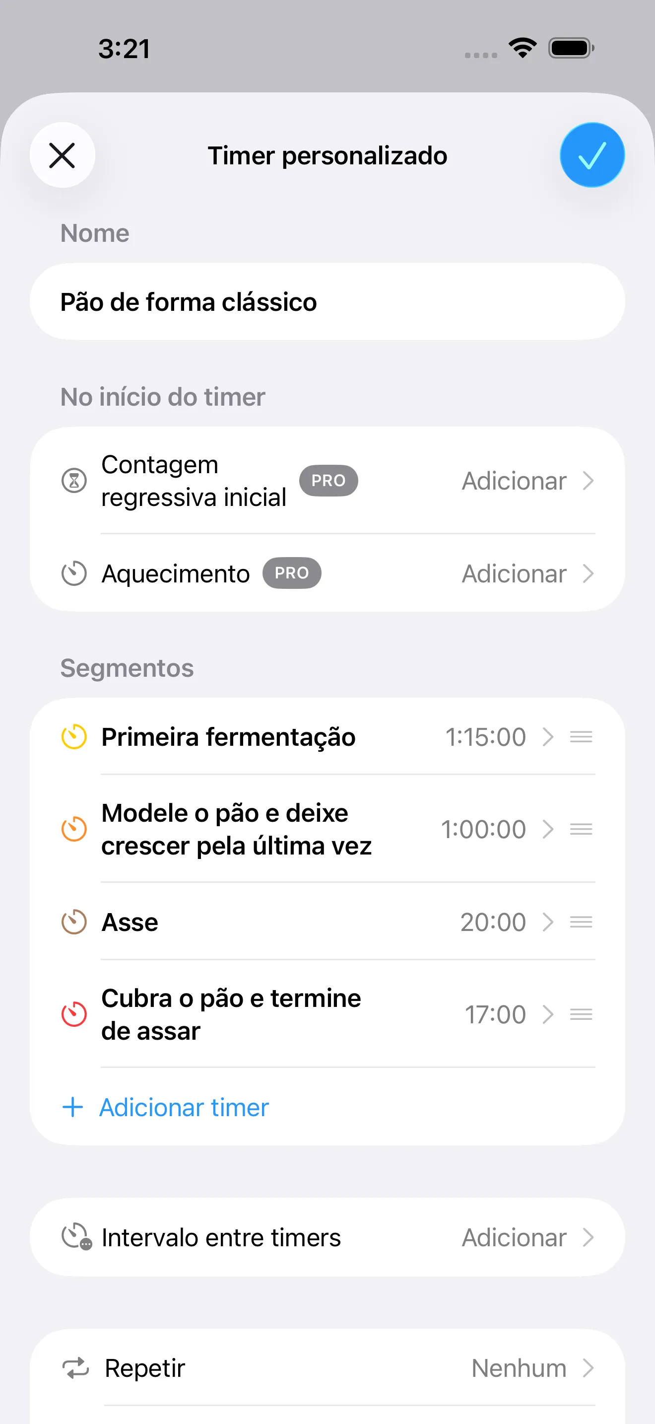 App de timer para iOS: contagem regressiva, intervalos e foco | Timer+