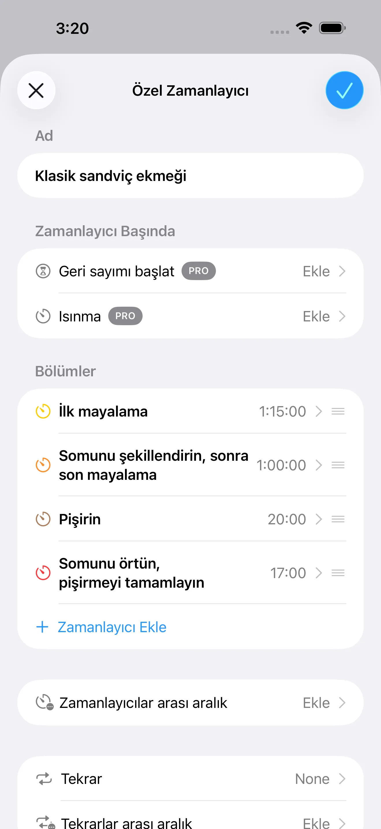 Timer+ uygulama ekranı