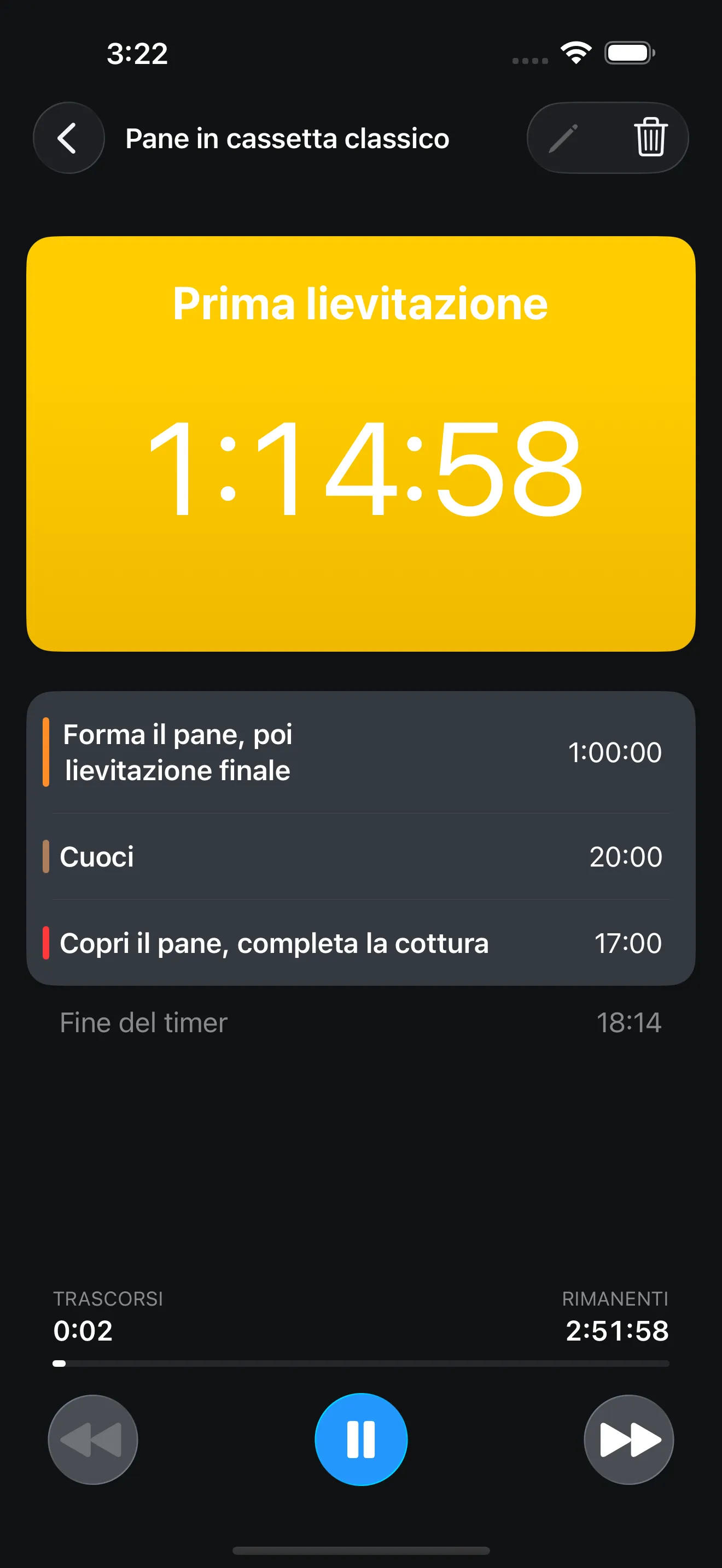 Schermata dell’app Timer+