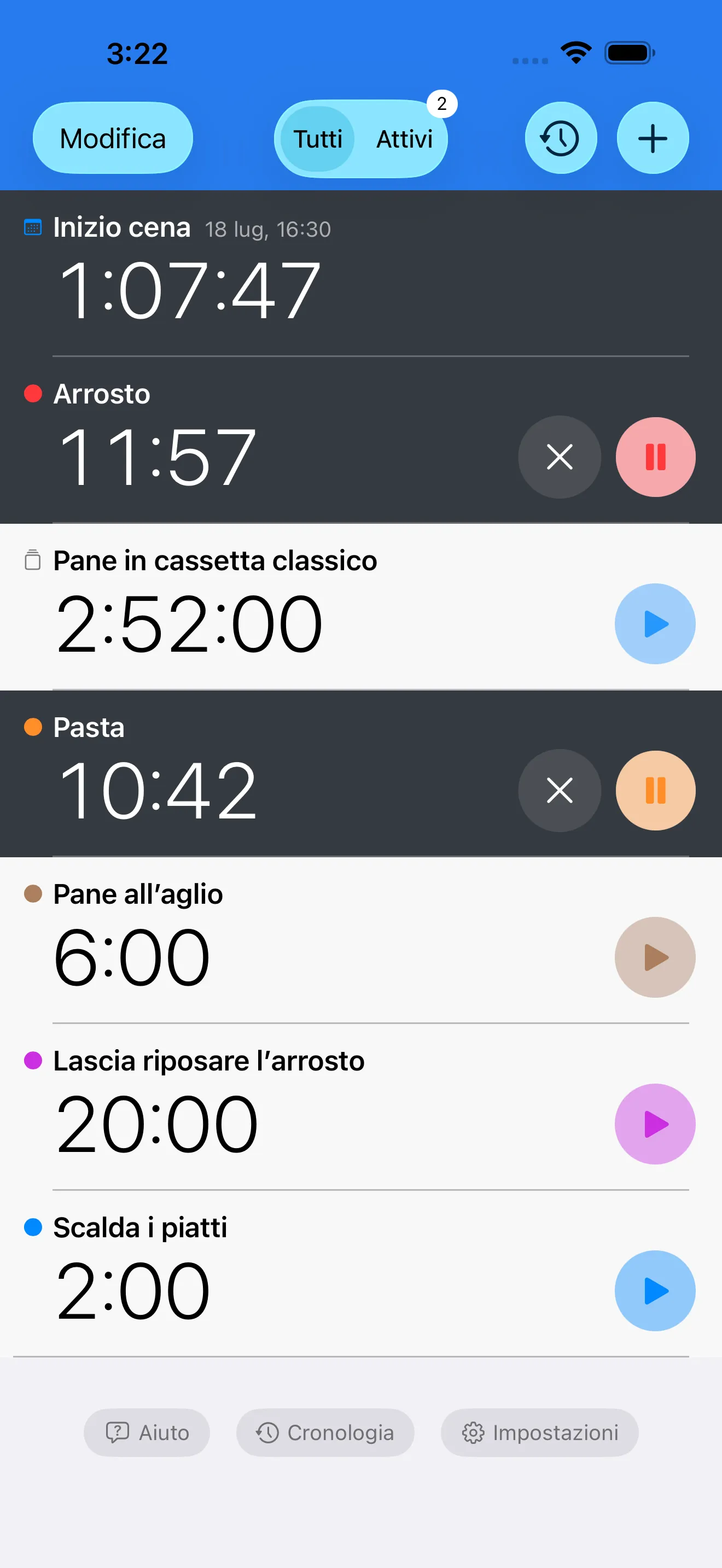 Schermata dell’app Timer+