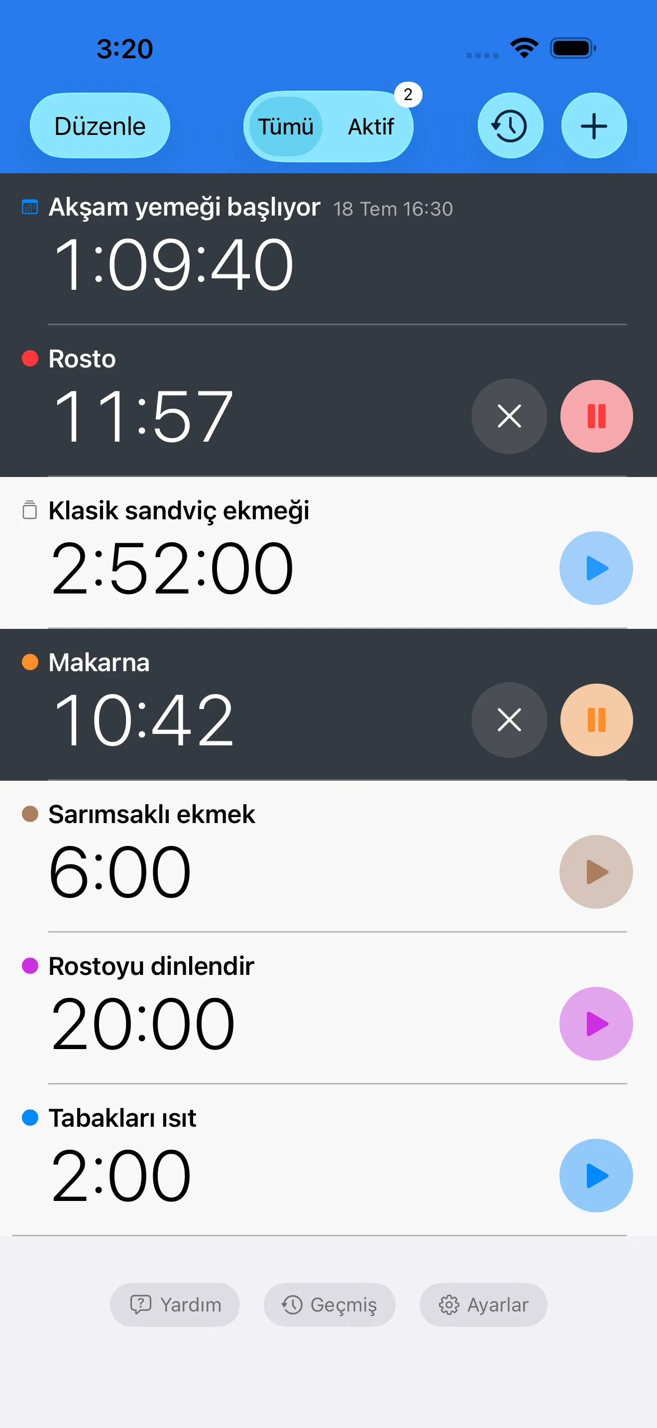 Timer+ uygulama ekranı