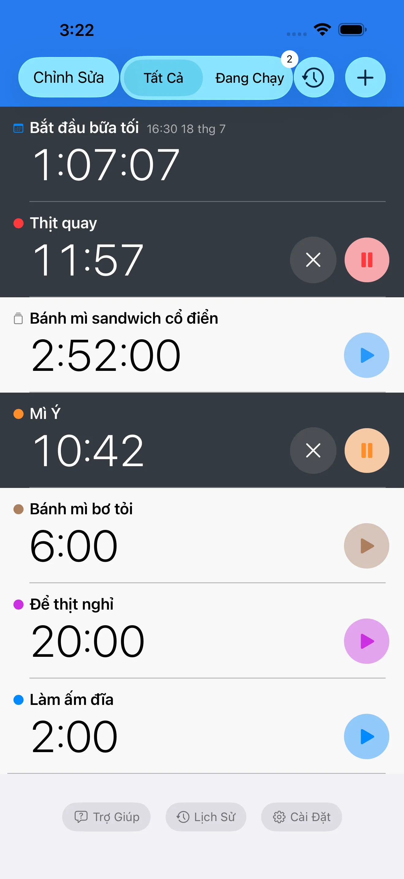 Màn hình ứng dụng Timer+