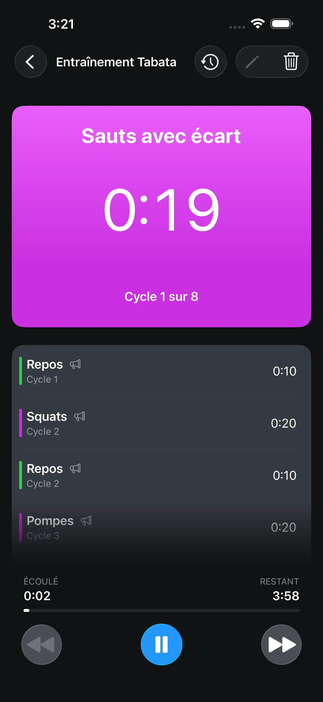 Écran de l’app Minuteur+
