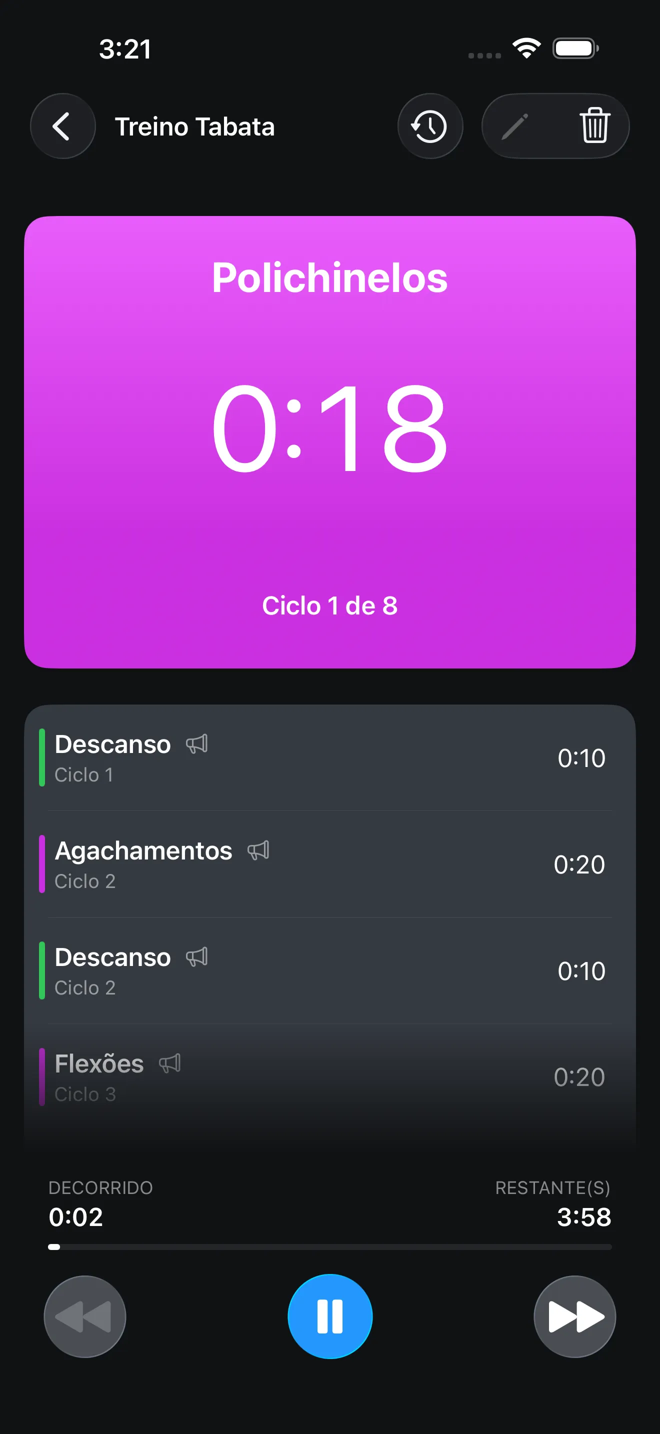 Tela do app Timer+