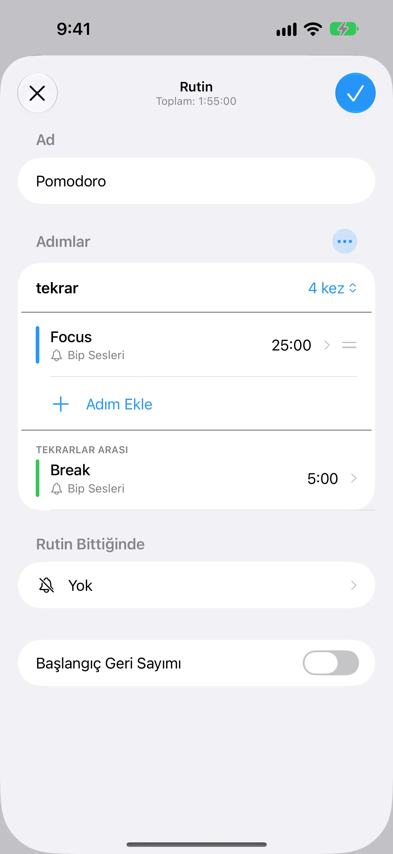 Timer+ uygulama ekranı