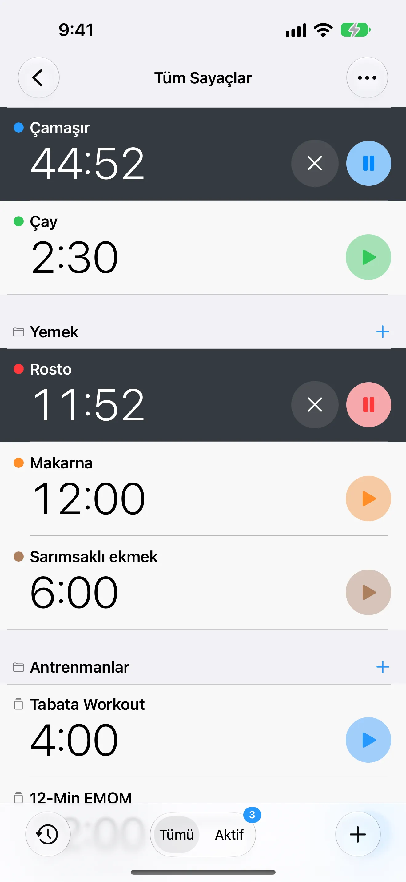 Timer+ uygulama ekranı