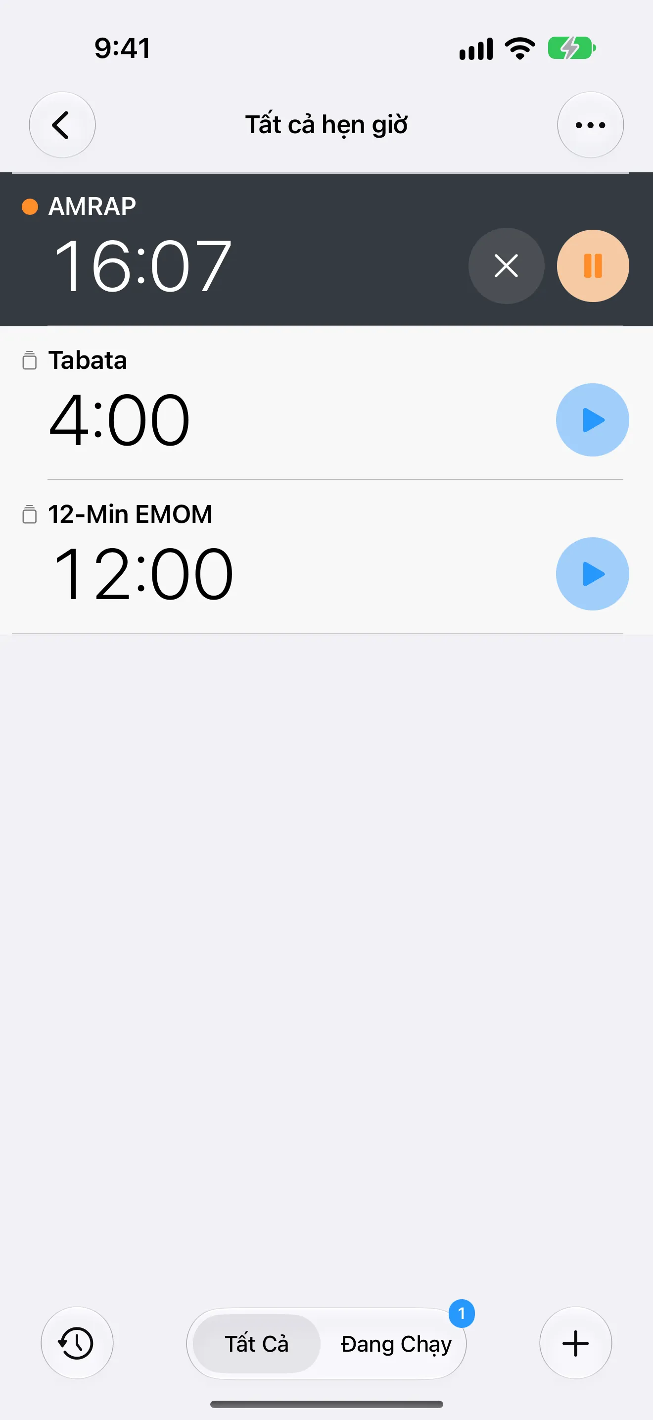 Màn hình ứng dụng Timer+