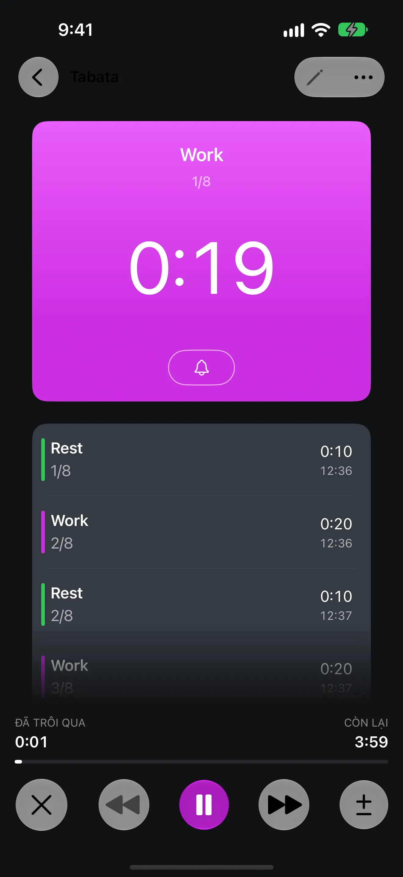 Màn hình ứng dụng Timer+