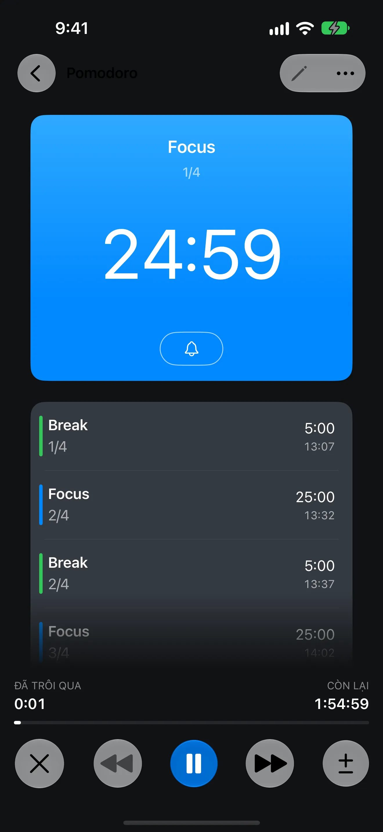Màn hình ứng dụng Timer+
