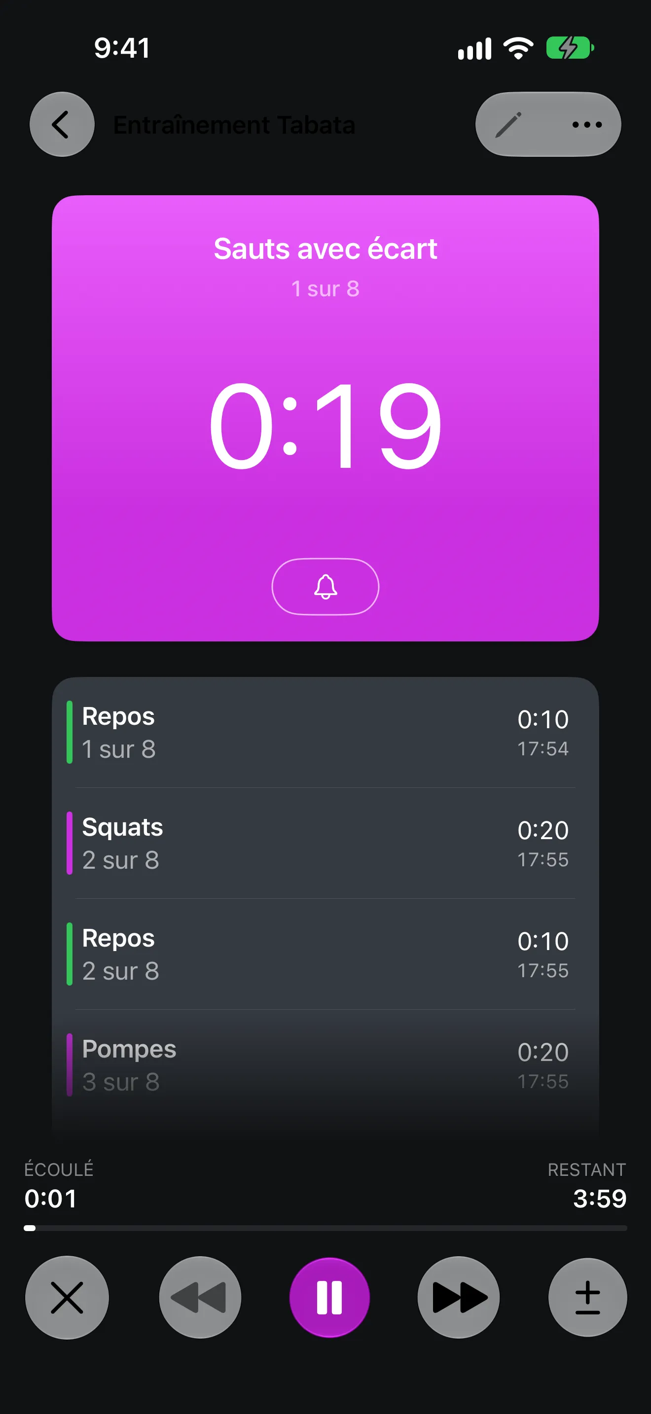 Écran de l’app Minuteur+