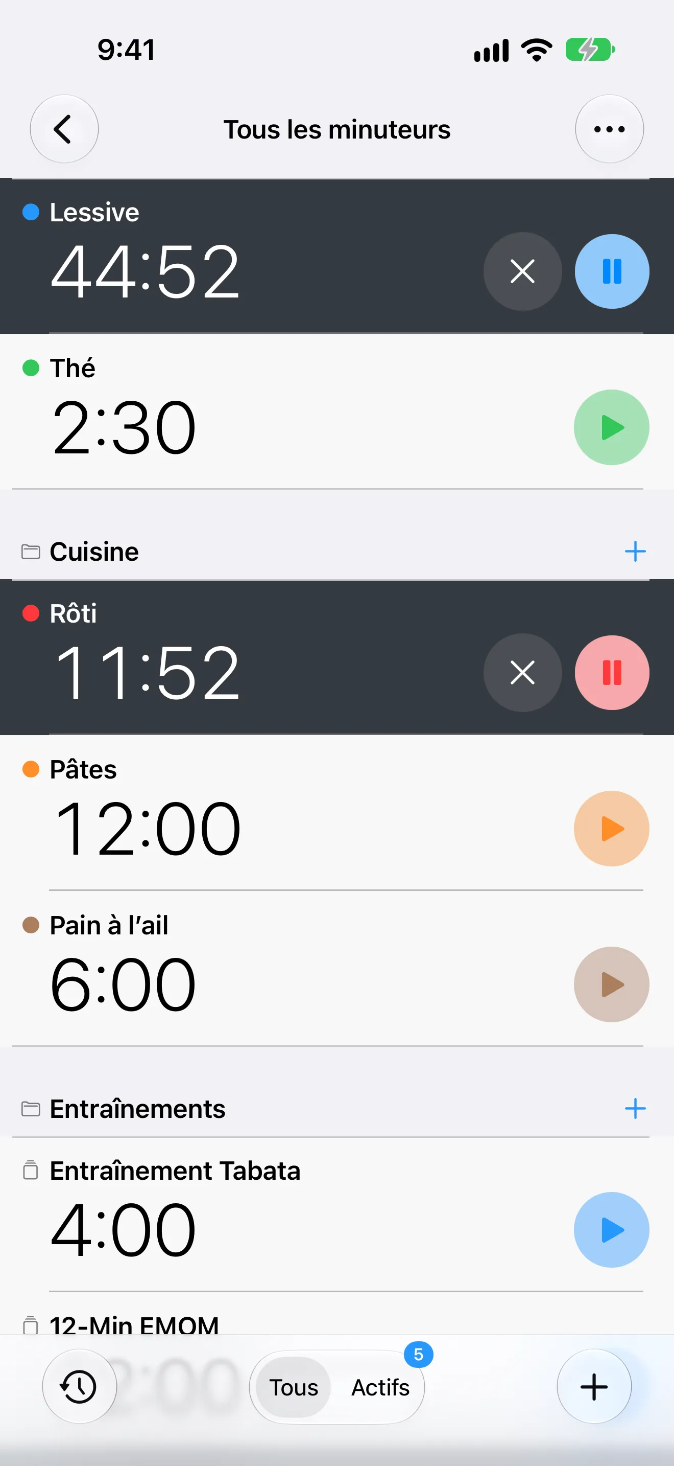Écran de l’app Minuteur+