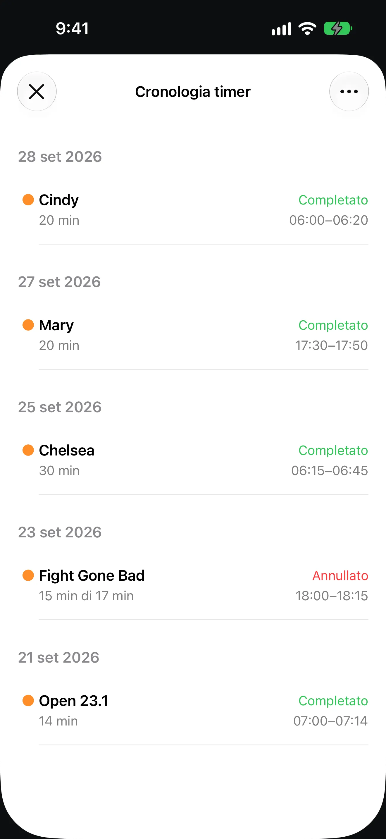 Schermata dell’app Timer+