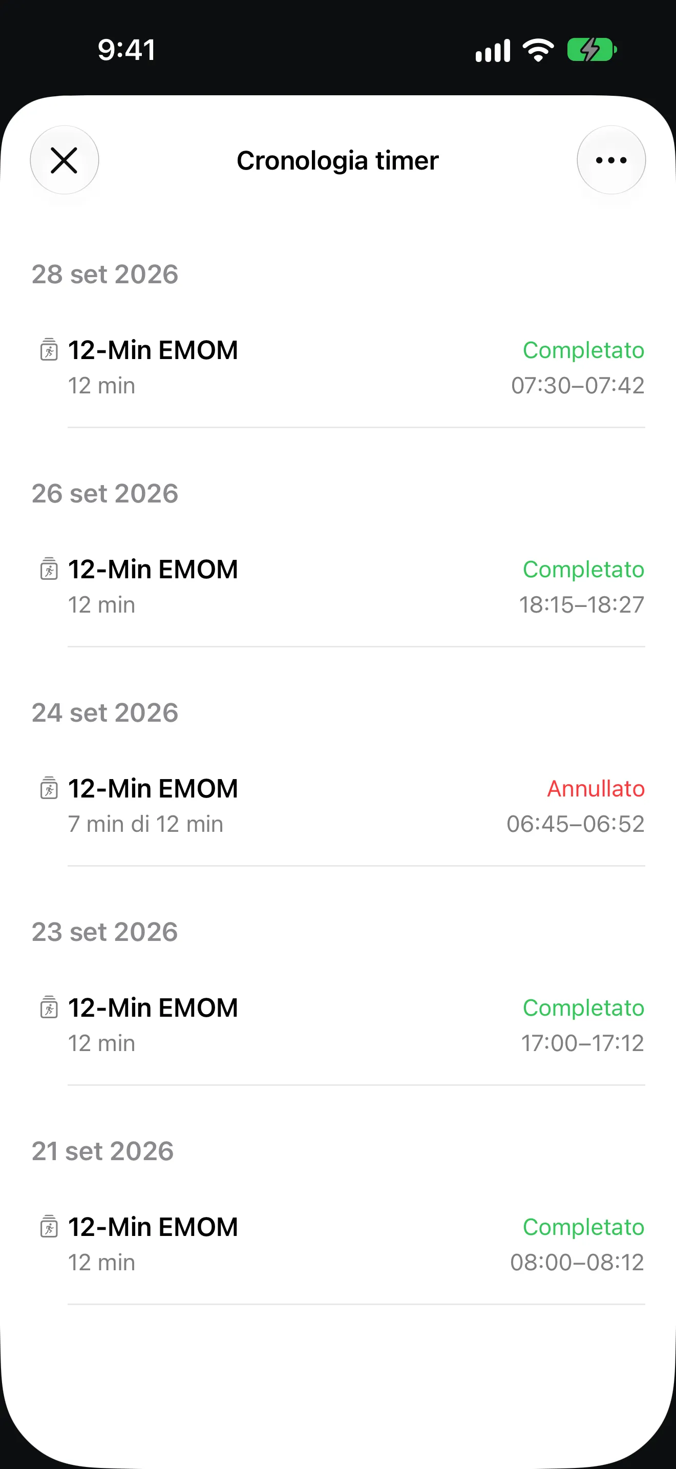 Schermata dell’app Timer+