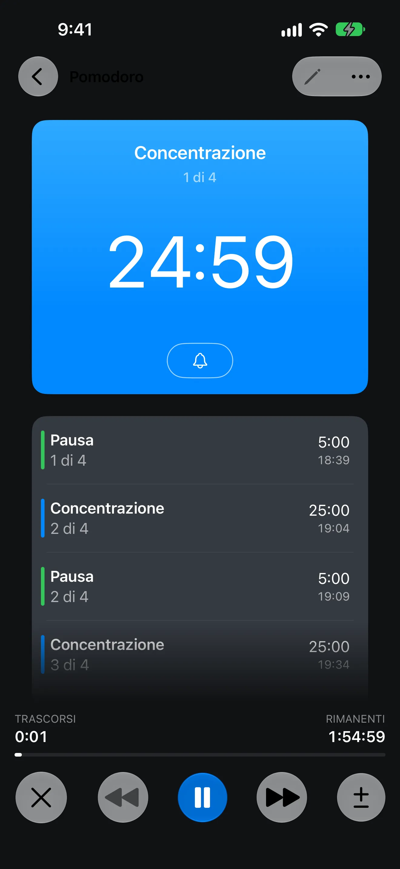 Schermata dell’app Timer+