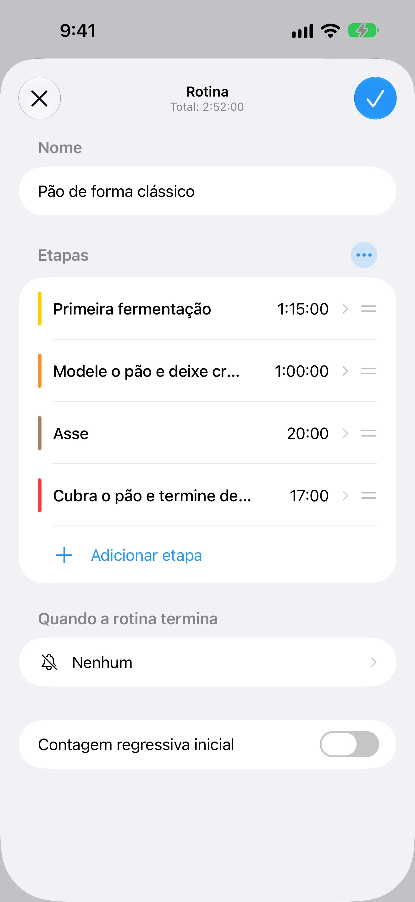 Tela do app Timer+