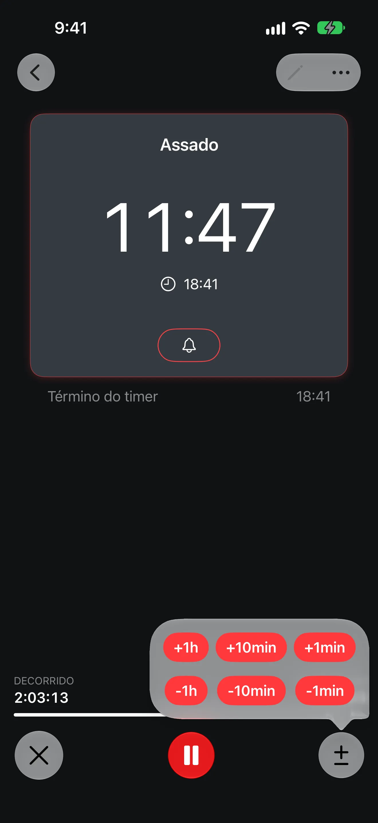 Tela do app Timer+