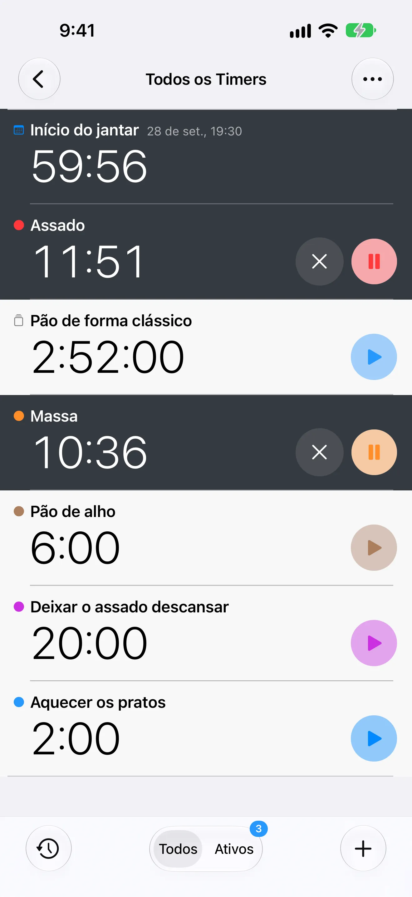 Tela do app Timer+
