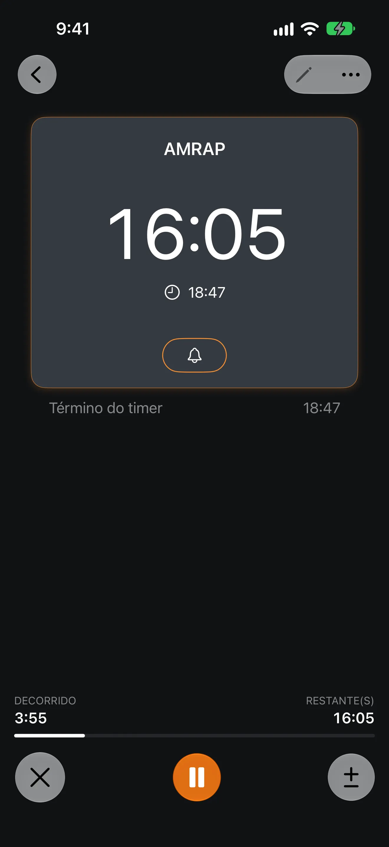 Tela do app Timer+